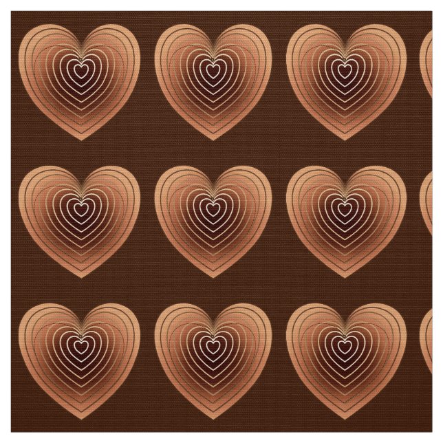 Tecido Corações Satíricos em Castanho Chocolate (Modelo)