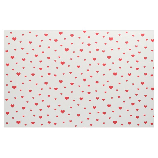 Tecido Corações Vermelhos Espalhados Fundo Branco (Jarda)