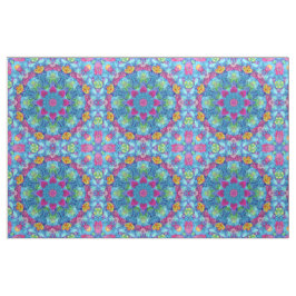 Tecido Corações violetas & caleidoscópio azul do Fractal