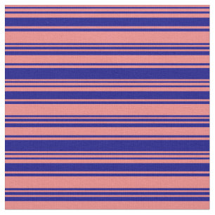 Tecido Coral Claro e Padrão Vinculado Azul