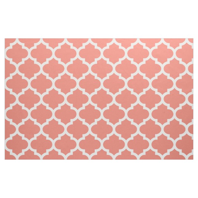 Tecido coral da treliça de Quatrefoil do (Fat Quarter)