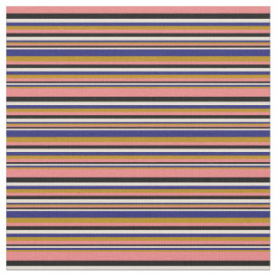 Tecido Coral, Goldenrod, Azul, Bisco e Preto