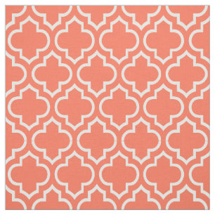 Tecido Coral, marroquino branco Quatrefoil #6