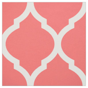 Tecido Coral Marroquino Quatrefoil Grande Escala