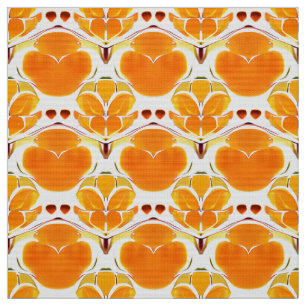 Tecido Coral Orange e Cream Batik
