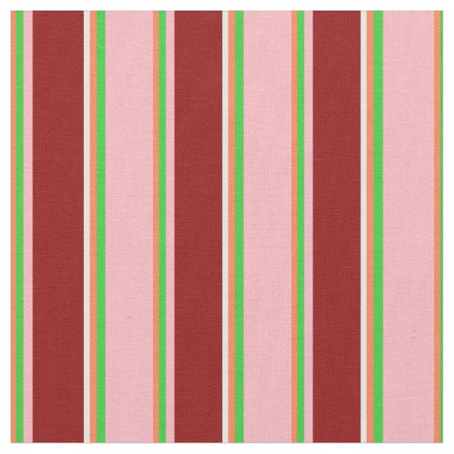 Tecido Coral, Verde, Rosas claro, Vermelho Escuro E Creme (Detalhe)