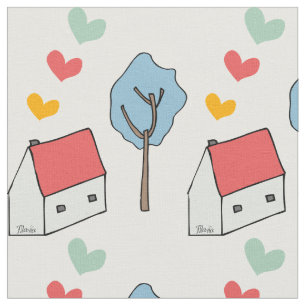 Tecido Corazones de Casita