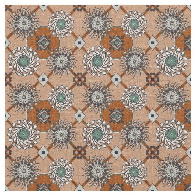 Tecido Cores de queda Castanho e Aqua (Detalhe)