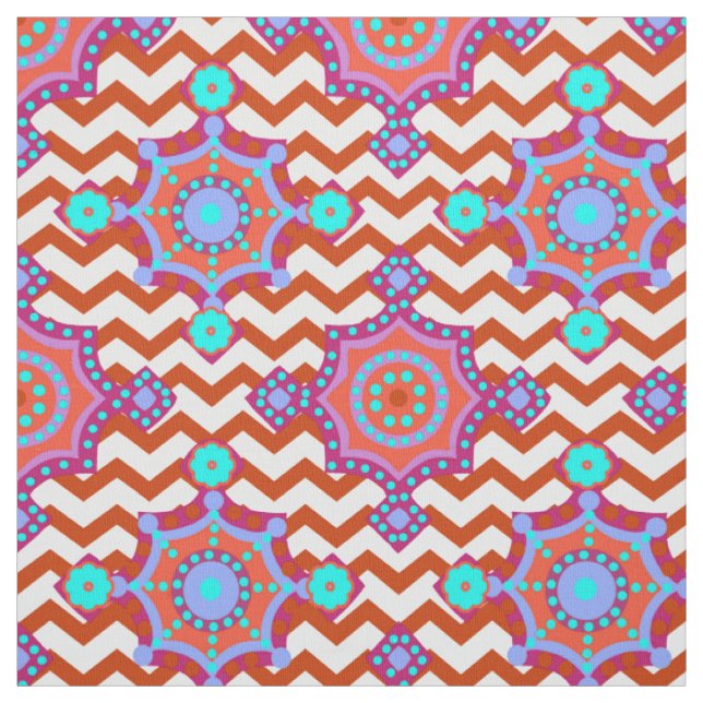 Tecido Cores do Carnaval | Padrão Chevron Boho (Modelo)