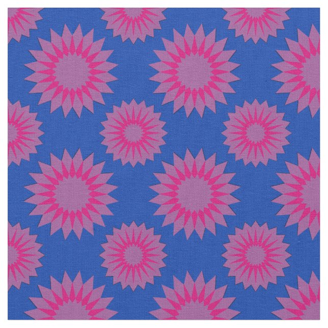Tecido cores do orgulho bissexual / padrão de flor azul (Detalhe)