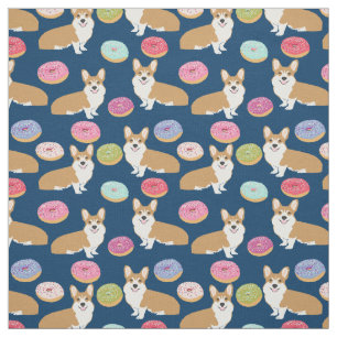 Tecido Corgis Rosquinha - design de rosquinha de c