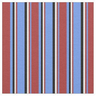 Tecido Cornflower Blue, Brown, Light Cyan e Black