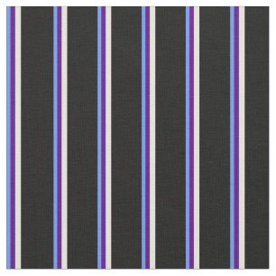 Tecido Cornflower Blue, Indigo, bege e preto