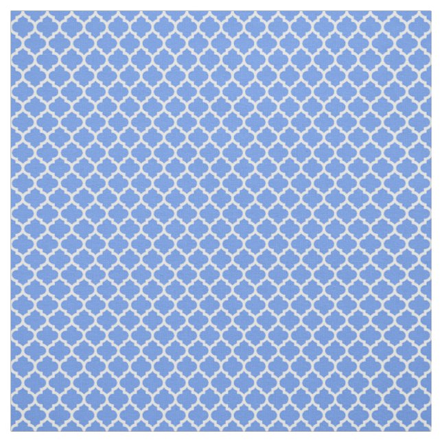 Tecido Cornflower Blue, White Marroquino Quatrefoil #5 sz (Modelo)
