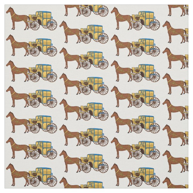 Tecido Coroa e ilustração da carruagem real (Modelo)