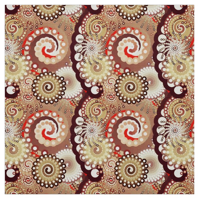 Tecido Corpo de espiral fractal, chocolate e creme (Modelo)