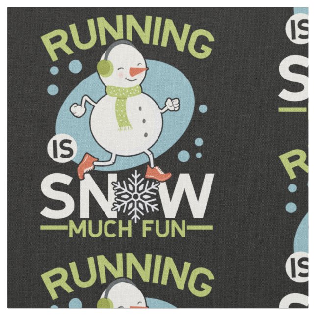 Tecido Corredor de Inverno - Correr é Diversão na Neve (Detalhe)