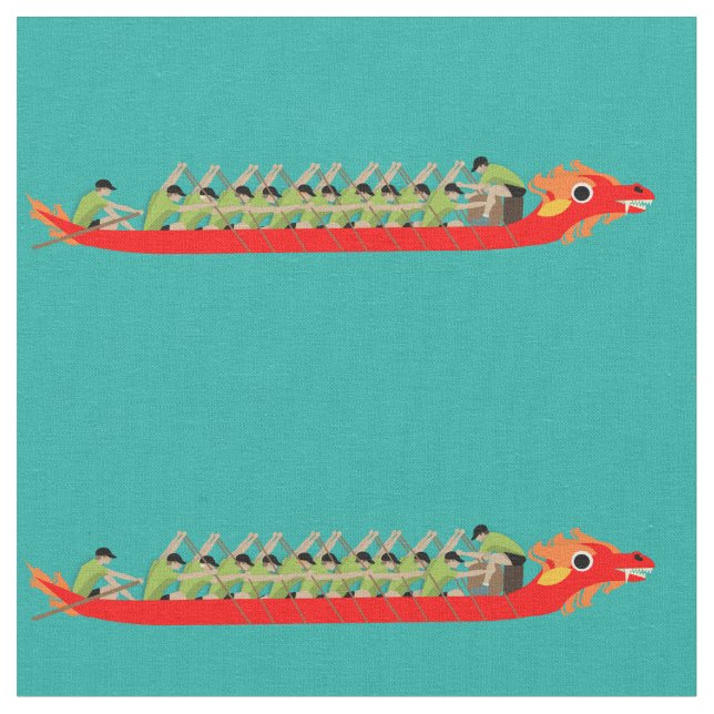 Tecido Corrida de Barcos Dragões (Detalhe)