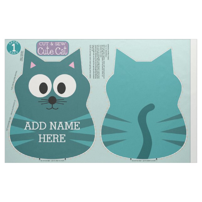 Tecido Cortar e mastigar Padrões Animais Enchidos De Gato (Fat Quarter)