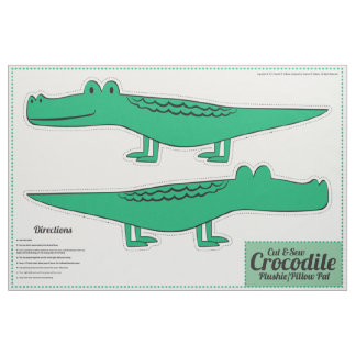 Tecido Corte e mastigue o botão crocodilo - Travesseiro