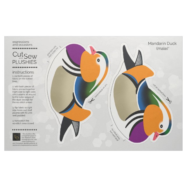 Tecido Corte e mastigue o pinto mandarim masculino (Fat Quarter)