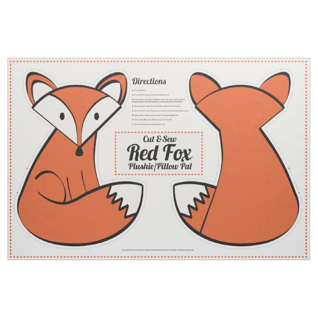 Tecido Corte e mastigue o plugue Red Fox - Travesseiro Pa (Fat Quarter)