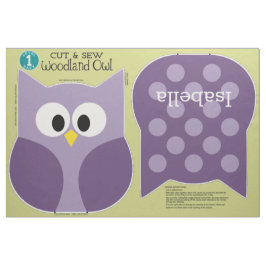 Tecido Corte e mastigue Woodland Owl Nome Personalizado