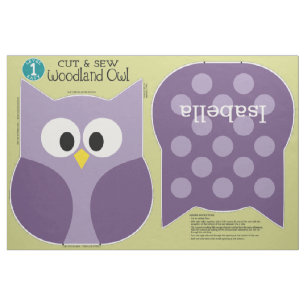 Tecido Corte e mastigue Woodland Owl Nome Personalizado