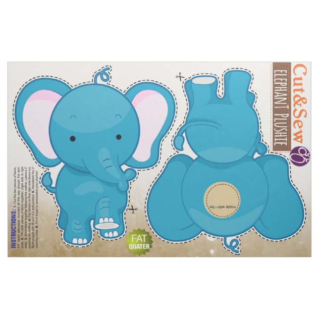 Tecido Corte e Sew: Elefante azul (Fat Quarter)