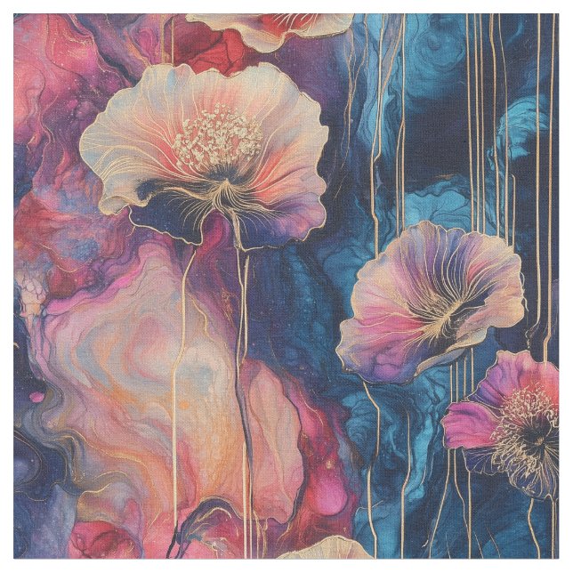 Tecido Cosmos Floral Inky (Detalhe)