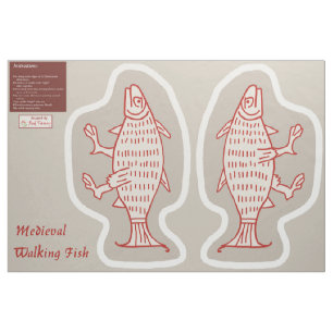Tecido Costura DIY Medieval Peixe Andante