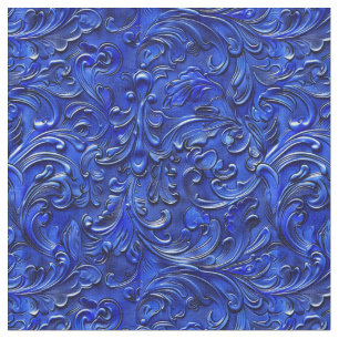 Tecido Couro trabalhado azul cobalto elegante
