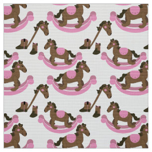Tecido Cowgirl Fria Rosa, Cavalo Fogueiro