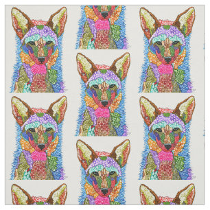 Tecido Coyote Colorido de Watercolor