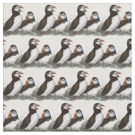 Tecido Cozinha Aquosa Puffin Bird Nature Art
