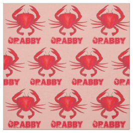 Tecido Crabby Red Pink Maryland Baltimore Crab Beach MD
