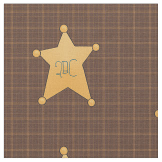 Tecido Crachá do Xerife ouro Star