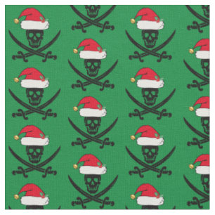 Tecido Crânio de Pirata de Natal