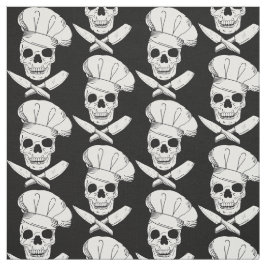 Tecido Crânios de cozinheiros e cozinheiros em chapéus de