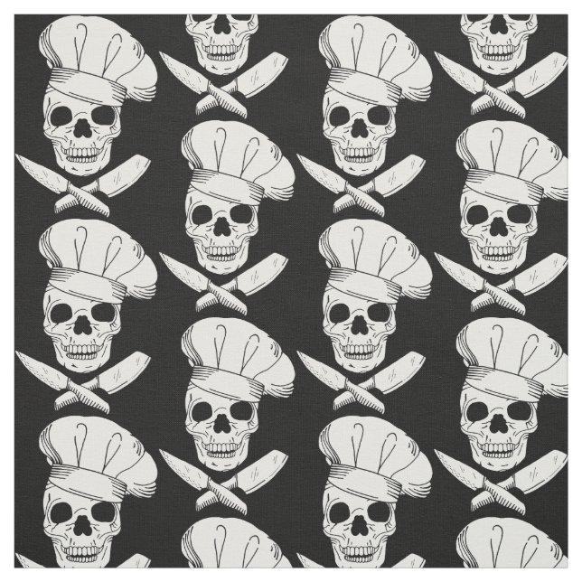 Tecido Crânios de cozinheiros e cozinheiros em chapéus de (Modelo)