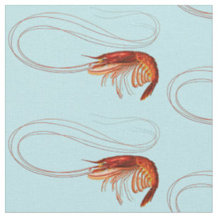 Tecido Crayfish vermelho rico azul