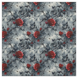 Tecido Create Your Own Bats Blood Red Roses Gothic Grey