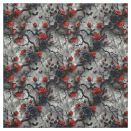 Tecido Create Your Own Bats Red Rose Gothic Grey