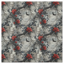 Create Your Own Bats Red Roses Gothic Grey