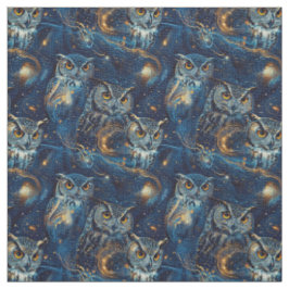 Tecido Create Your Own Blue Celestial Owls