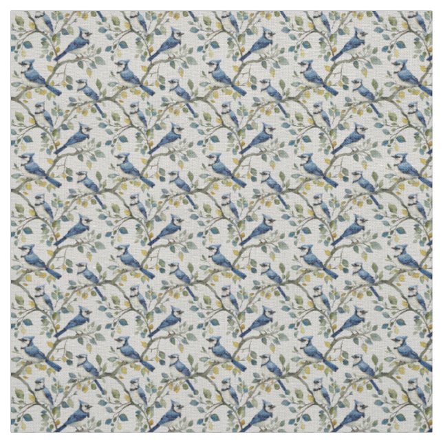 Tecido Create Your Own Blue Jays Songbirds Spring (Modelo)