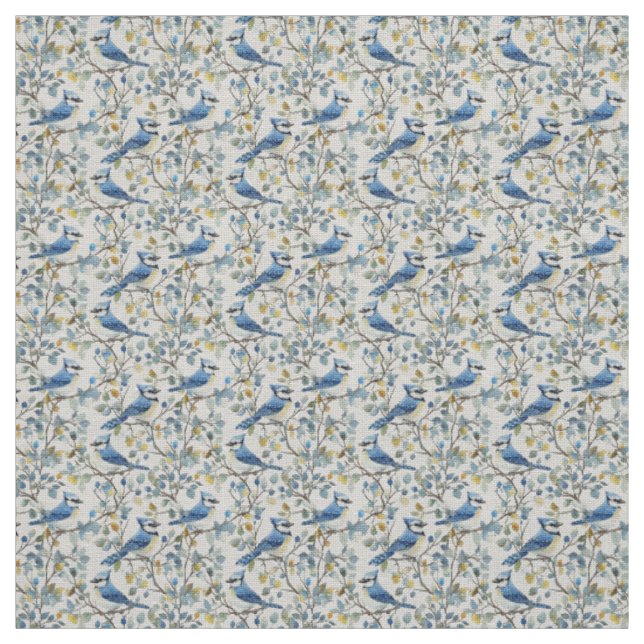 Tecido Create Your Own Blue Jays Songbirds Springtime (Modelo)