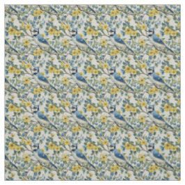 Tecido Create Your Own Blue Jays Yellow Flowers