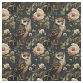 Tecido Create Your Own Brown Owl Pink Roses