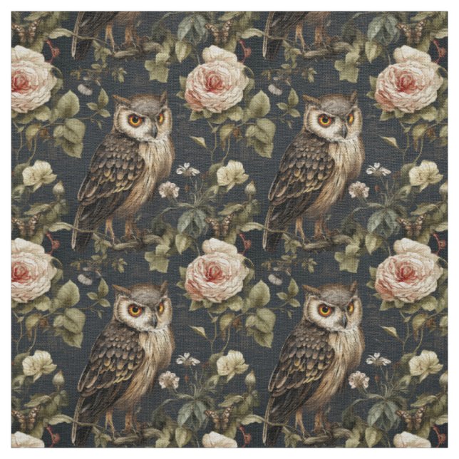Tecido Create Your Own Brown Owl Pink Roses (Modelo)